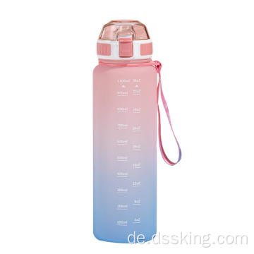 BPA Free Fitness Sport Krug Lecksicheres Wasserflasche mit Timermarkierungen